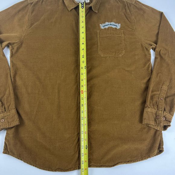 Sierra Nevada Brewing Company Long Sleeve Corduroy Button Up Men’s‎ Sz L Brown - Picture 8 of 11